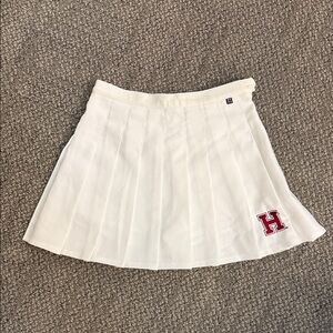 Harvard Logo White Pleated Cheer Skirt